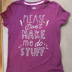 Wonder Nation 100% Cotton Graphic Tee  Size M 7/8  Purple